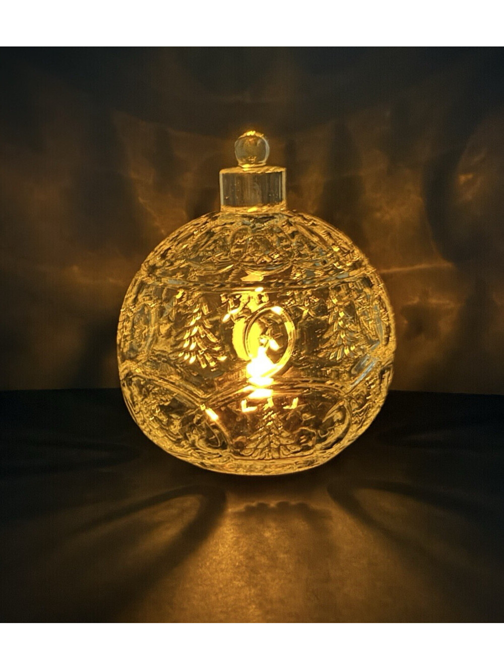 Christmas Fritz & Floyd Glass Fairy Light Ornament Shape Christmas Candy Dish